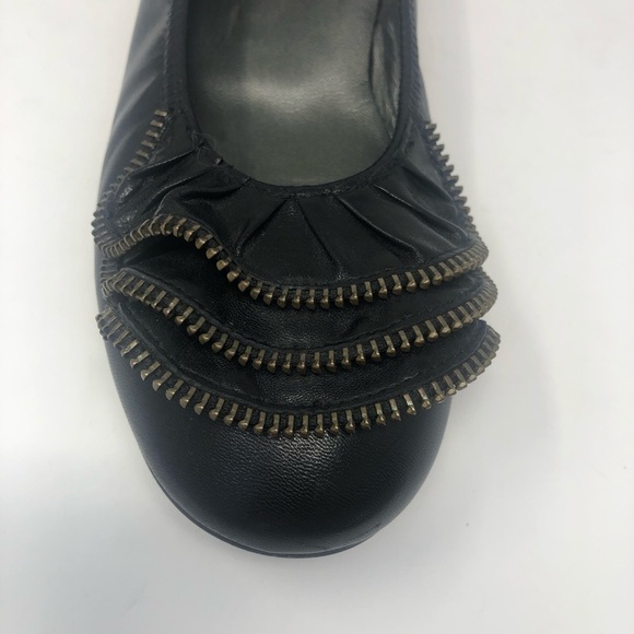 Paul Green Loafer Ballet Flats Zipper Toe Detail - Picture 2 of 8